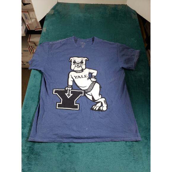 Yale University T-Shirt Mens Large Blue Bulldog Mascot Tee College Ivy League - Picture 1 of 9